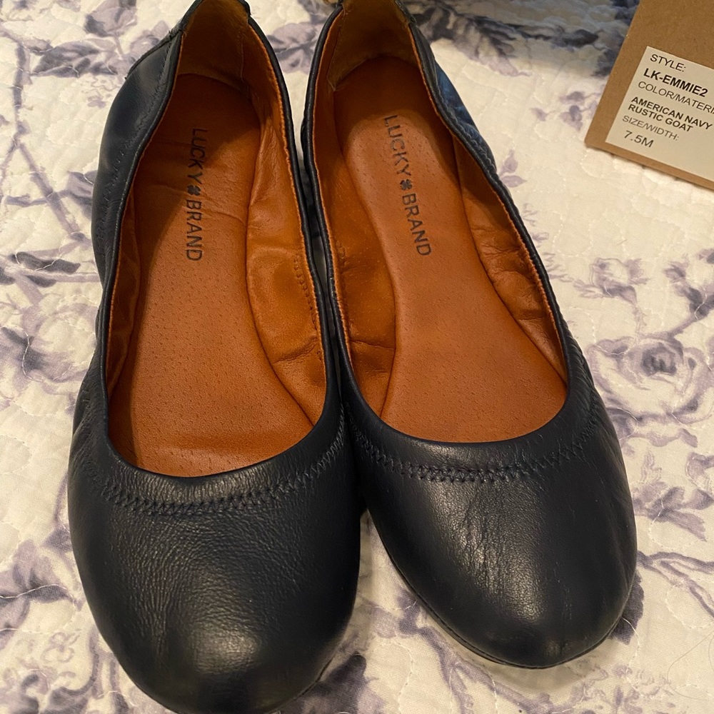 Lucky brand ballet flats in navy blue
